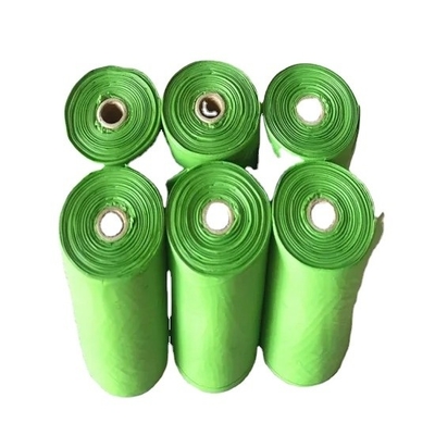 15 PCS/Rolle Biologisch abbaubare Mülltüten für Haustiere T-Shirt-Tasche Typ für Hunde-Kot-Taschen
