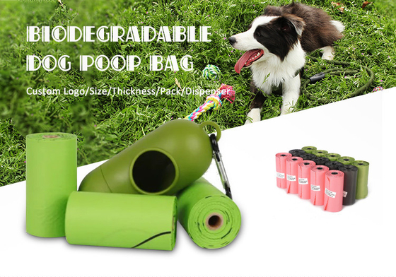 15 PCS/Rolle Biologisch abbaubare Mülltüten für Haustiere T-Shirt-Tasche Typ für Hunde-Kot-Taschen