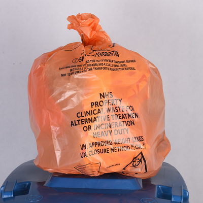 Rot-Gelb-Autoclave-Plastik-Medizinische Müllsäcke Abfallmüllsäcke Biohazard-Tasche auf Rollen