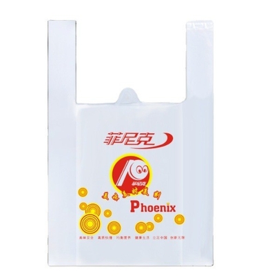Weste Handschale Plastik-T-Shirt-Tasche mit individuellem Logo-Druck