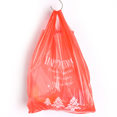 Custom Logo HDPE Kunststoff-Zugstring-Warenwesten-Tasche für bequemes Einkaufen