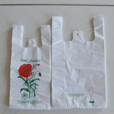 HDPE Offset-Druck T-Shirt-Taschen für den Versand in Schwarz/Weiß/Clear