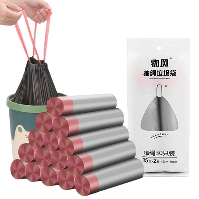Customized Logo Plastik-Ziehseile Müllschalen Müllsäcke für die Haushaltsentsorgung