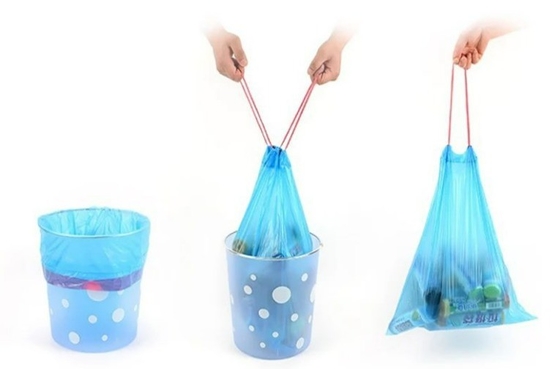Offset-Druck-Drawstring Müllsäcke für Müllcontainer Liner in 5-50 Mic Dicke