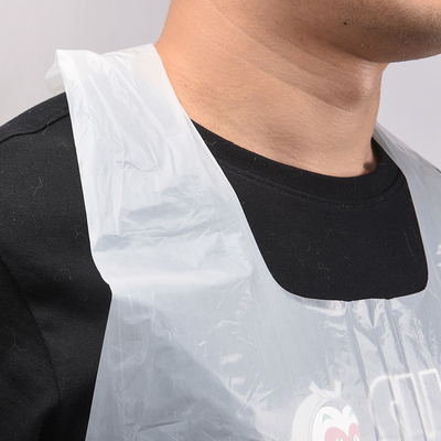 Verlängerte wasserdichte und ölfeste Transparente Schürze für die Reinigung von Kantinen in Rot