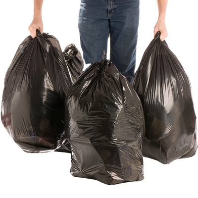 Gewerbliche Plastiktüten Verdickte schwarze Mülltüte mit flachem Mund und HDPE/LDPE