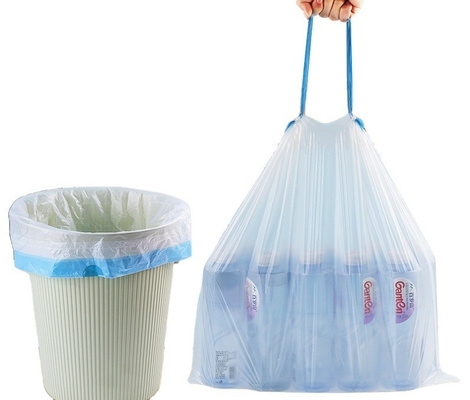 Farbenfrohe, recycelte PE-Müllbeutel Schnürsack für umweltfreundliche Abfalllösung