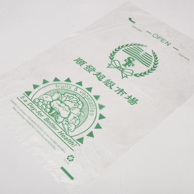 5-40 Mikrometer Dicke Kunststoffdruckverpackung Supermarkt Flat Produce Bag auf Rollen