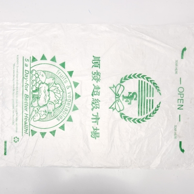 5-40 Mikrometer Dicke Kunststoffdruckverpackung Supermarkt Flat Produce Bag auf Rollen