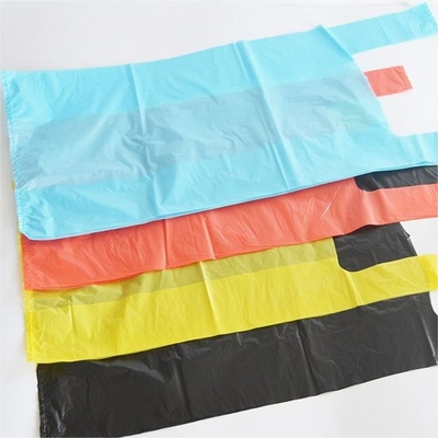 Direkt angepasste Logo HDPE Kunststoff schwarze T-Shirt-Tasche für den Supermarkt Einkauf