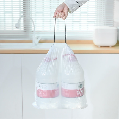 Transparente HDPE-Taschen mit Zugseile für Müll Unduftbar LDPE Blau Müllbeutel