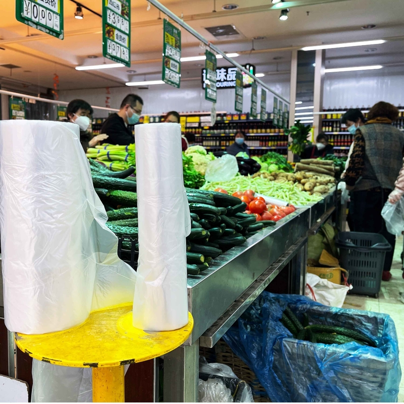 Zusammengestellte Farbe HDPE Plastik-Food-Verpackungstüte Rolltaschen mit individueller Dicke