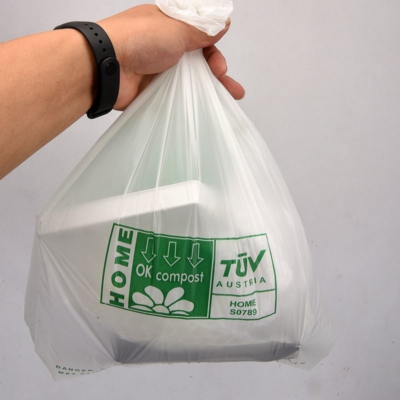 Quadratische Untertasche Biologisch abbaubare PP-Kunststoffweste Einkaufstasche für den individuellen Supermarkt