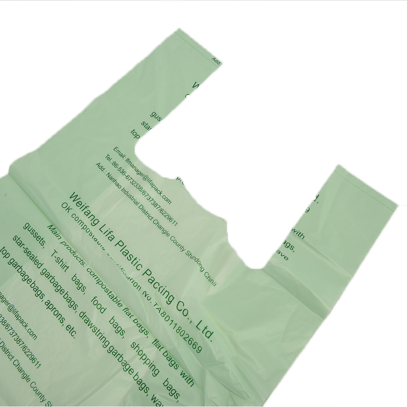 Personalisiertes Logo PP Maisstärke Biologisch abbaubar Klares Obst Gemüse produzieren Taschen auf Rollen