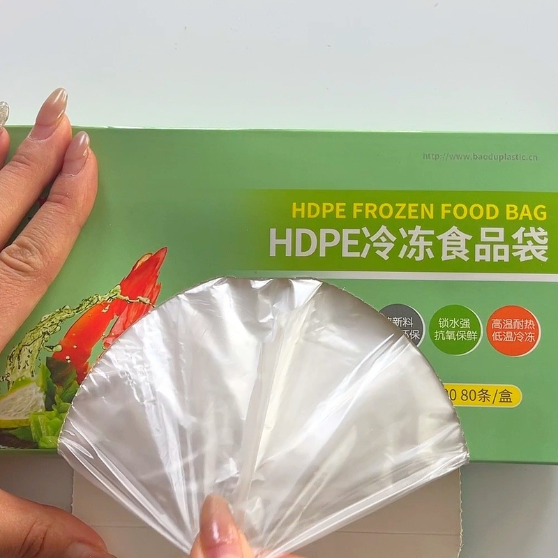 100% unberührtes HDPE Gemüse Obst Flachbeutel auf Rollen Dicke 5-50 Mikrometer Massenverpackung