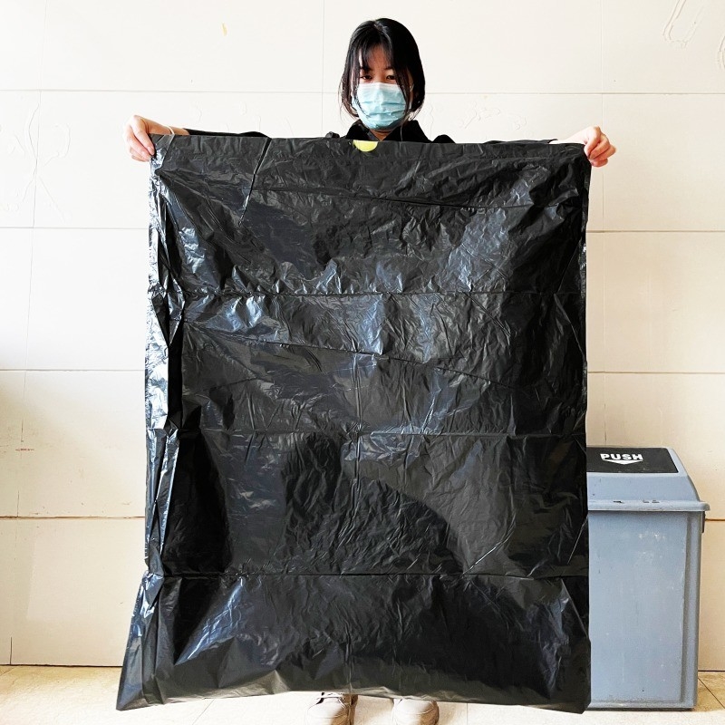 5-50 Mikron Dicke Bestellung Kunststoff Schwarz Abfall Müll Müll Müll Verpackungstüte
