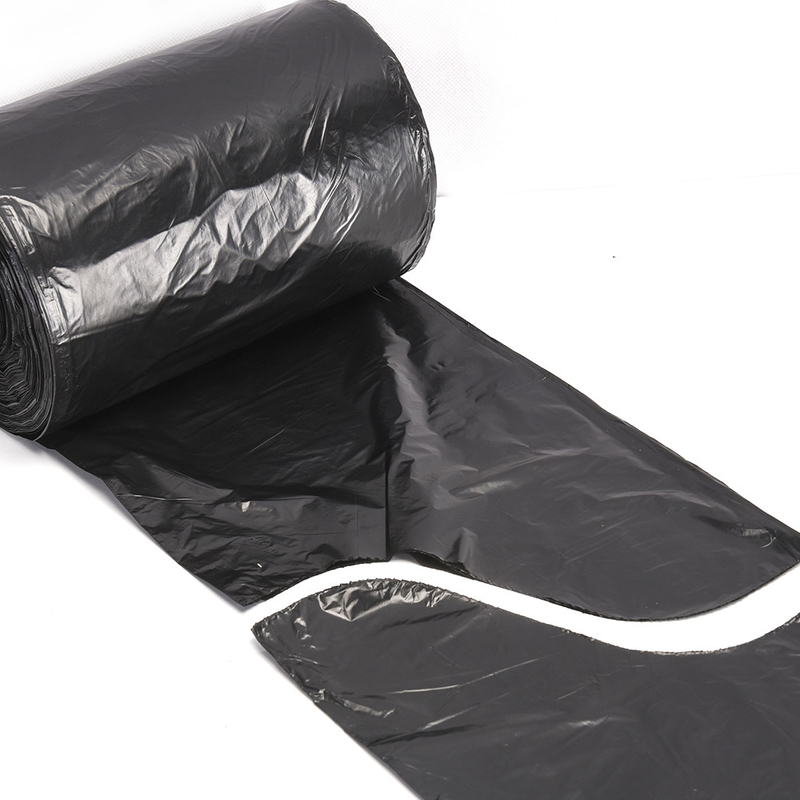 Beige PE Plastik HDPE/LDPE Flap Tie Müllbeutel für die direkte kundenspezifische Markierung